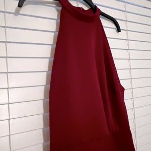 Deep red jumpsuit dress